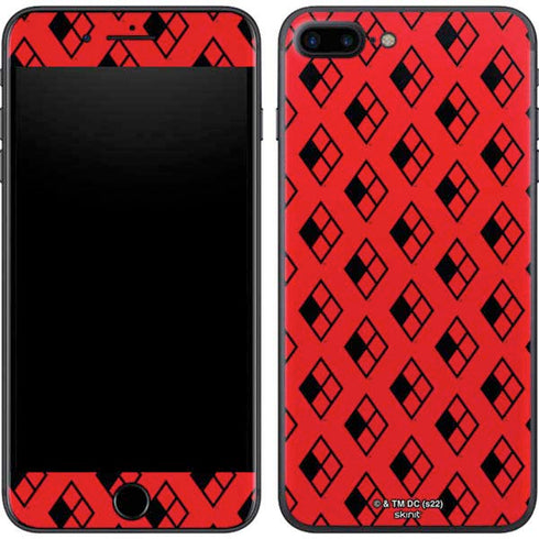 DC Comics Harley Quinn Logo Pattern iPhone 8 Plus Skin